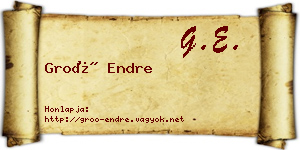 Groó Endre névjegykártya
