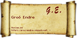 Groó Endre névjegykártya
